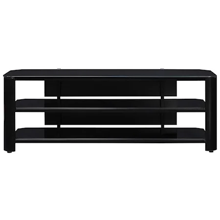 58" Black TV Stand with 3 Shelves